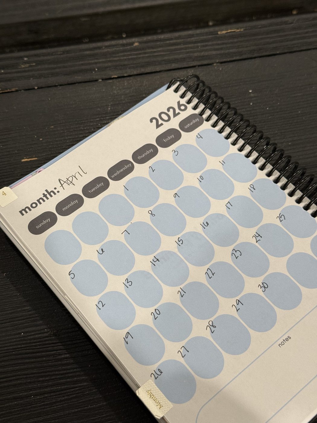 monthly goals spread